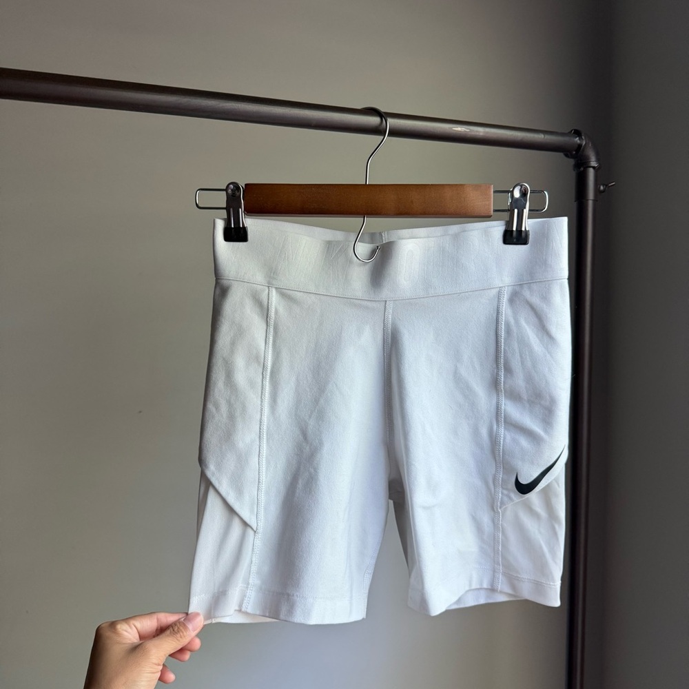 White Nike spandex shorts